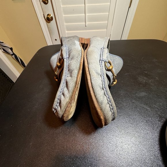 Gucci size 10 blue/grey suede horsebit slipon loafer shoes - Picture 14 of 15